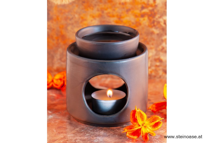 Aromalampe Keramik schwarz